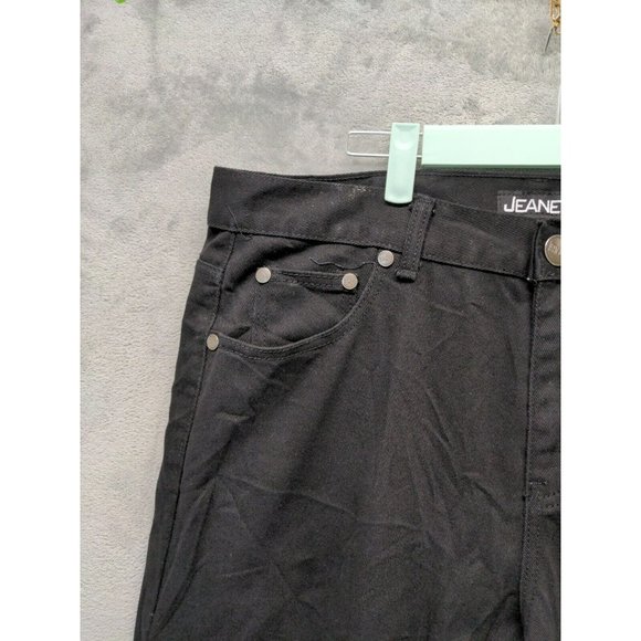 JEANETIX Men Jeans Mid Rise Straight Leg Solid Black Dark Wash W:38 L:32 - Picture 3 of 9